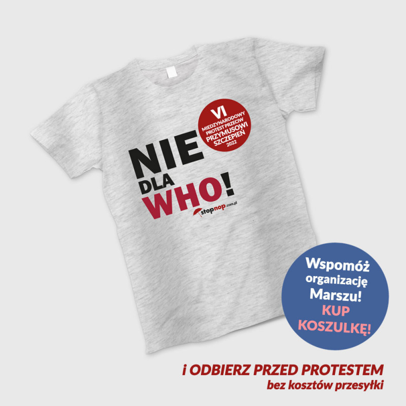 Koszulka dziecięca VI Międzynarodowy Protest Przeciw Przymusowi Szczepień szara